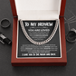 Cuban chain necklace gift for nephew with heartfelt message card in gift box from aunt or uncle, ideal for birthday or graduation.