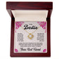 Love Knot Necklace in gift box with heartfelt message for best friend, symbolizing the unbreakable bond between two souls.